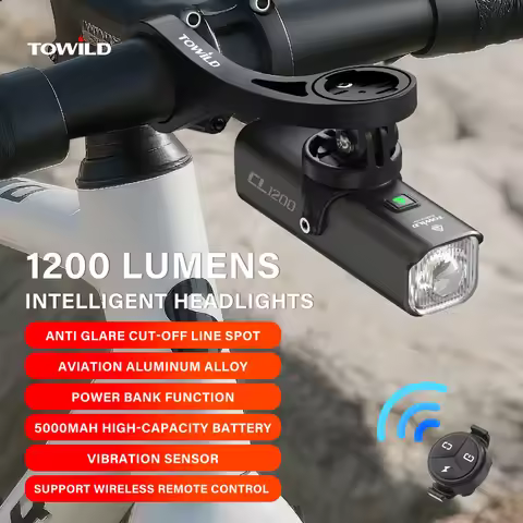 TOWILD CL1200 Smart Bike light Remote Control Bicycle Lights 5000mAh battery Type-C Rechargeable Roa