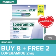 Imodium 2mg 8s FREE 2 Capsules Value Pack - Diarrhea Medicine, Loperamide