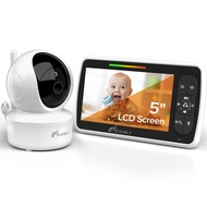 Baby Monitor - 5” Large Display Video Baby Monitor with Remote Pan-Tilt-Zoom |Infrared Night Vision,