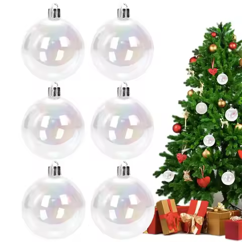 Iridescent Christmas Balls Colorful Bauble Ornament Transparent Pendant Bubble Ball Christmas Tree D
