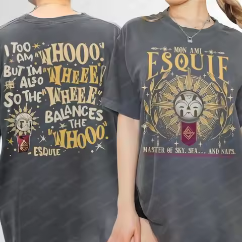 Esquie Clair Obscur Expedition 33 Cotton Shirt Funny Game Expedition 33 Unisex Tee Double Sided Esqu