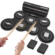 POGOLAB Electronic Drum Set with 7 Drum Pads for Beginner Portable Roll Up Drum Kit Wireless Functio