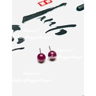 South African rby earrings with bac handle sdep 7mm