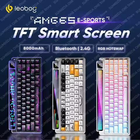 LEOBOG AMG65 Wireless Gaming Mechanical Keyboard 60% Layouts Bluetooth 2.4G Wired RGB Hotswap Gamer 