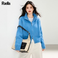 Puella | Áo Khoác Len Dệt Kim Hooded Double Zipper Casual