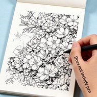 1 Book Mandala/floral Zen Painting Copying Coloring Doodle Sketchbook, A5 Size, 8.27x5.51inch, Fine 