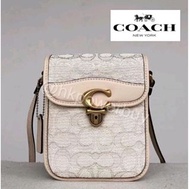 Coach Tall Studio Crossbody In Signature Jacquard (Women Phone Sling Shoulder Bag)