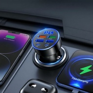 Digital Volt Display 5-Port Car Charger, USB-C Power Delivery & QC 3.0 for iPhone & Samsung Paparan 