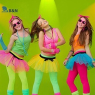 XeR 1Set 1980s Prom 80s Nelace  Gloves Knee Pads Bracelet Set Prom Dress Up for Girls Party Costume 