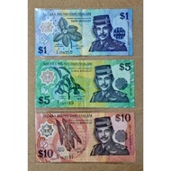 Brunei polymer series banknote and set.