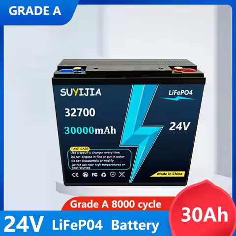 Batterie Au Lithium LiFePO4 200ah 24V, 30ah , Support 24V, BMS, Plus De 8000 Cycles, Pour Bateau Sol