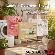 SG [READY STOCK]  Eco Laundry Sheet Detergent Travel Laundry Detergent Sheet Paper 40 Sheets 80 Load