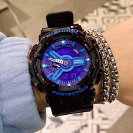 (Ready Stock) Original CASIO 110 G-Shock Casio Watch For Men Movement made in Japan Casio 110 Watch Digital Sports Smart Watch For Women CASIO Square Watch For Boy Girl Original Dual Time Display LED Auto Light Sports Wrist Watches Gifts Purple Black 2