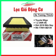 Lọc gió động cơ ô tô Toyota Wigo 1.2 3NR-VE Đời 2018 Đến Nay Mã 17801-BZ130 lọc sạch không khí tiết