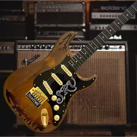 In Stock Brown SRV STS Alderwood Body Rosewood Neck Electric Guitar Free Shipping With Accompaniment