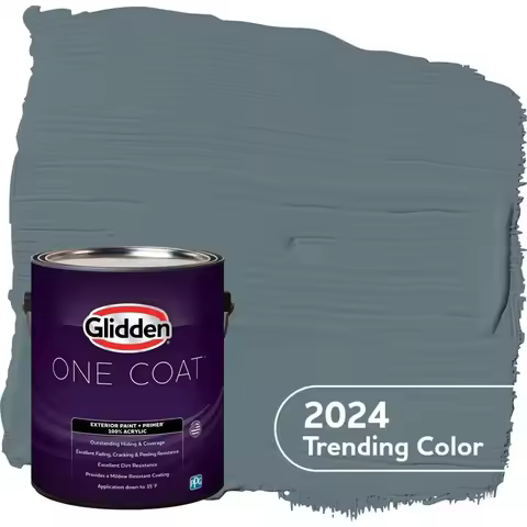 Exterior Paint Primer 1 Gallon UV Protection Excellent Coverage Blue Satin Low Odor Washable