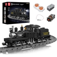 Mould King Train Building Block Kit, Shay Steam Locomotive Train Set with LED Lighting/Motors/Track,