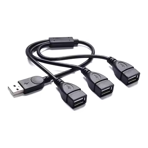 30cm USB 3 in 1 Splitter Charge Cable USB-A Male to 3 Female USB 2.0 Hub for Charging, Data Transfer