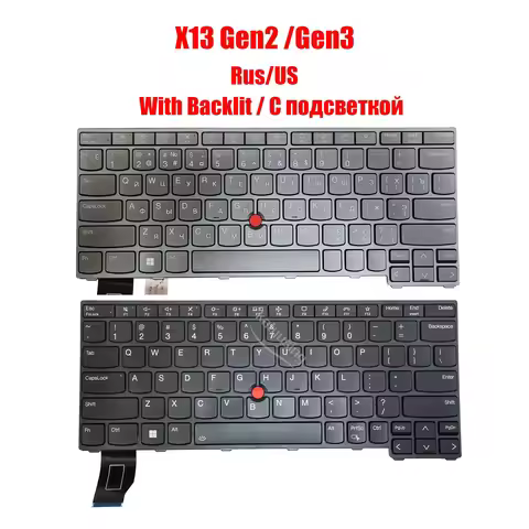 Rus US Keyboard for Thinkpad X13 Gen2 X13 Gen 3 Type 20WK 20WL 20XH 20XJ / X13 Yoga Gen 2 Type 20W8