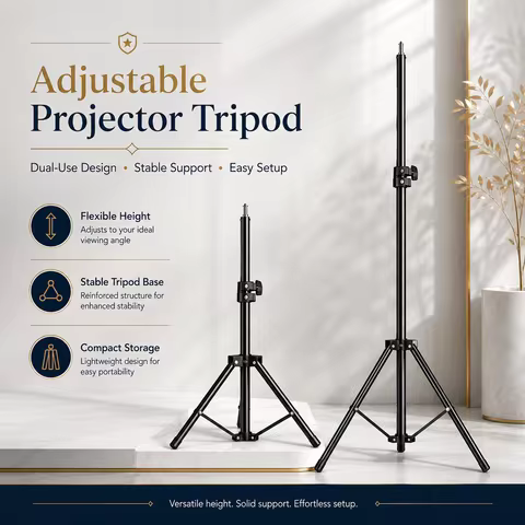 Portable Projector Tripod Adjustable Height Stable Base Floor Stand for Camera Ring Light Projector