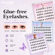 BQI Large Capacity Glue-Free C-Curl False Eyelashes - Flame Trilogy Mermaid Tail Sunflower Natural B