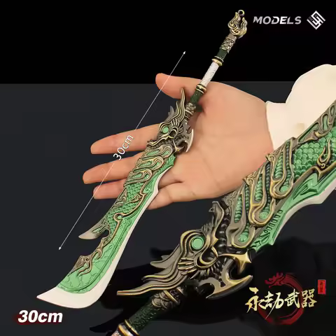 30cm/11.8in Naraka：Bladepoint Longpan Wide Knife Weapon Model Props Metal Party Cosplay Game Periphe