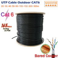 Nashantoo CAT6 Bared Cooper High Speed Outdoor Weatherproof UTP LAN Cable Pure Copper 24AWG 0.51mm B