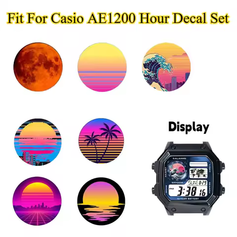For Casio AE1200 Watch Screen Sticker High Definition 39 Style Various Styles Decal Royale Mod Watch