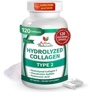 Activa Naturals Hydrolyzed Collagen Type 2, Collagen Supplements, 120 Pcs(packaging may vary)