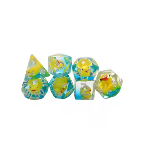 7Pcs/set 7-Die Table Game DND Dice Filled with Ducks Animal D4 D6 D8 D10 D12 D20 Polyhedral Dice Par