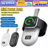 SG Stock -Mini Watch PowerBank Portable Wireless Travel Portable Charger 2500mAh Fast Charger for IWatch Series 1/2/3/SE