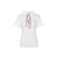 FILA GOLF 女時尚絲巾短袖POLO衫(可拆)-白色 5POY-2106-WT