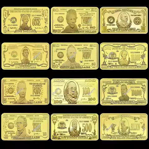 1 2 5 10 20 50 100 500 1000 10000 100000 1billion US Dollar Gold Bar Commemorative Coin Silver Bar C