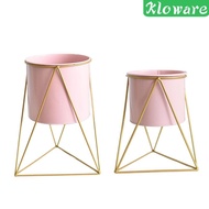 [Kloware] Plant Holder Stand Flower Pot,Round Flower Display Stand Flower Basket Plant Bucket with Stand for Multiple Plant,Home Patios