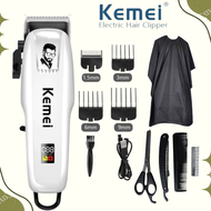 Mesin Cukur Rambut Cas Profesional Paket Barbershop KEMEI Indikator Baterai LED Digital ORIGINAL