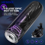 HESEKS Hands Free Automatic Man Masturbator Male Masturbate Vagina Telescopic Rotation Pusssy Toy Fo