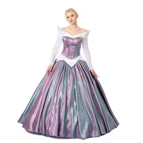 Aurora Cosplay Costume Dress Aurora Dress Up Pruple Color Changing Ball Gown Princess Cosplay Dress 