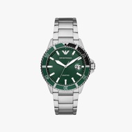 นาฬิกาข้อมือผู้ชาย Emporio Armani  Diver Green Dial Silver AR11338