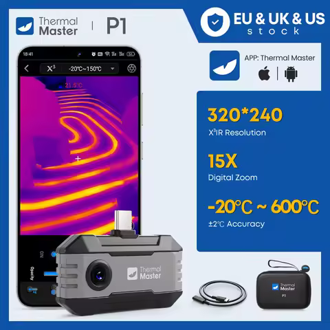 320*240 Thermal Imaging Camera P1 for iPhone and Android Cell Phone 600℃ HVAC House Inspection 15X D