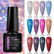 MEET ACROSS 7ml Nail Gel Polish Glitter Color Gel UV Art