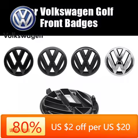 Hot Emblems VW 135mm Car Front Grille Badge and 110mm Rear Trunk Emblem Lid Logo Accessories For Vol