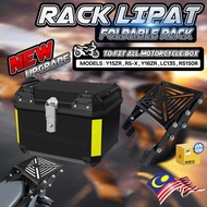 【Motorcycle  ABS TOP BOX】COMBO SET Monorack + Top Box Malaysia Foldable Adjustable Heavy Duty Top 45
