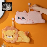 manysincerity Cartoon Cat Lion Hand Towel Kitchen Bathroom Hand Towel Hanging Type With Super Water 