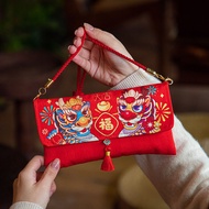 2024 Dragon Year New Creative New Year Packet Gift Seal Chinese New Year Children's Bags Red Envelope Cloth Art Red Packet Bag
