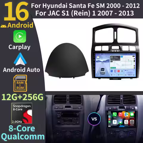 Android 16 Car Radio For Hyundai Santa Fe SM 2000 - 2012 For JAC S1 (Rein) 2007 - 2013 Navigation GP