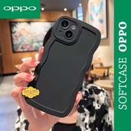 Case Gelombang Hitam Polos Cute For Oppo A57 2022 A54 A16 A12 A1K A74 A95 A53 A33 RENO 4 RENO 4F A76