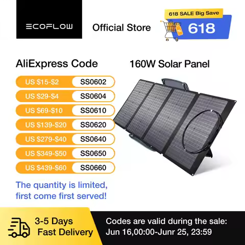 ECOFLOW Portable Solar Panel, Foldable with Carry Case, High 23% Efficiency, IP68 Water & Dustproof 