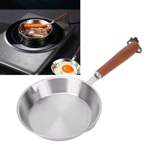 Induction Cooker Pan Stainless Steel Frying Pan Egg Pan Fry Pan for Household Restaurant Induction C