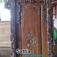 kerajinan furniture pintu gebyok jati satu daun finising jepara
