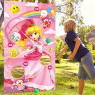Mario series Peach Princess Fun Throwing Game Banner Children's Party Sandbag Flag Banner Party Decoration Supplies Girl's Birthday Party Game Props